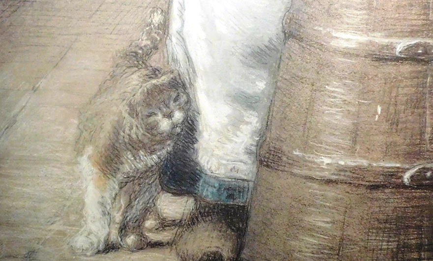 From a sketch on show at the museum, a rather wonderful cat!