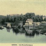 Vintage postcard showing the mill at Vernon in Normandy France