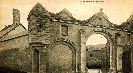 vintage postcard old chateau at Ryes, Calvados