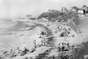 donville les baines beach vintage postcard