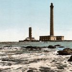 vintage postcard of the lighthouses at Gatteville in the Manche, Normandy